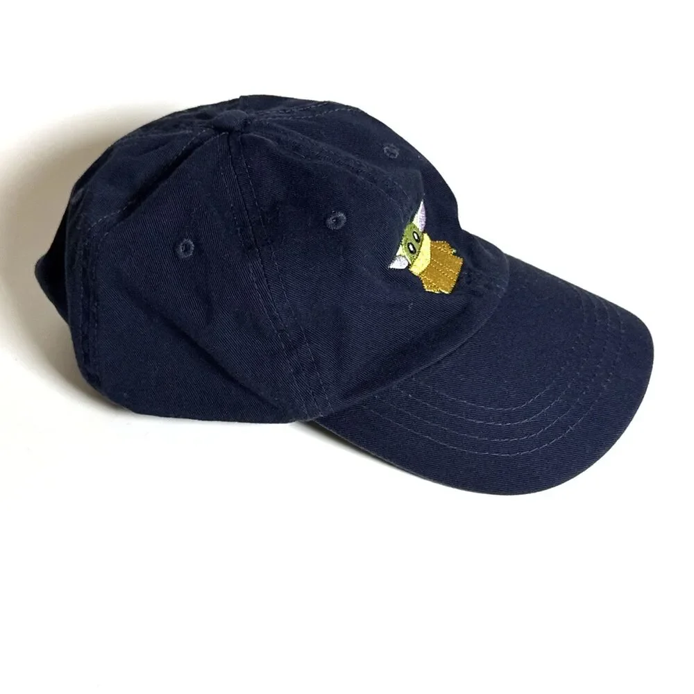 STAR WARS Baby Yoda Unisex Kids Grogu One Size Adjustable Baseball Cap Navy Blue